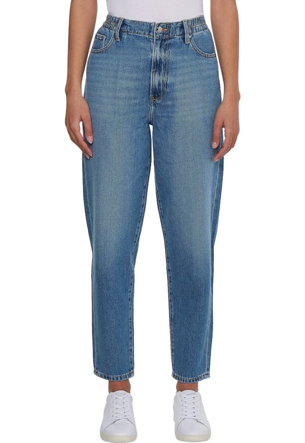 Blugi mom fit cu talie inalta