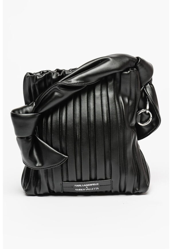 Geanta de piele ecologica cu bareta de umar si model cu pliuri K/Kushion