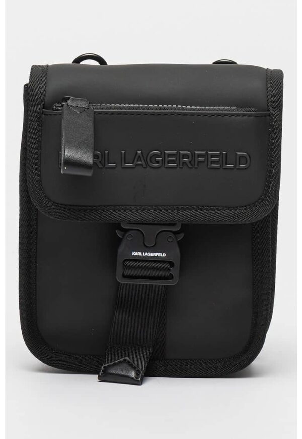 Geanta crossbody cu aplicatie logo