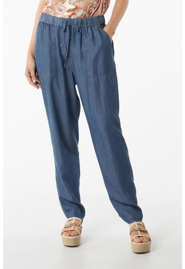 Pantaloni din lyocell cu snur in talie