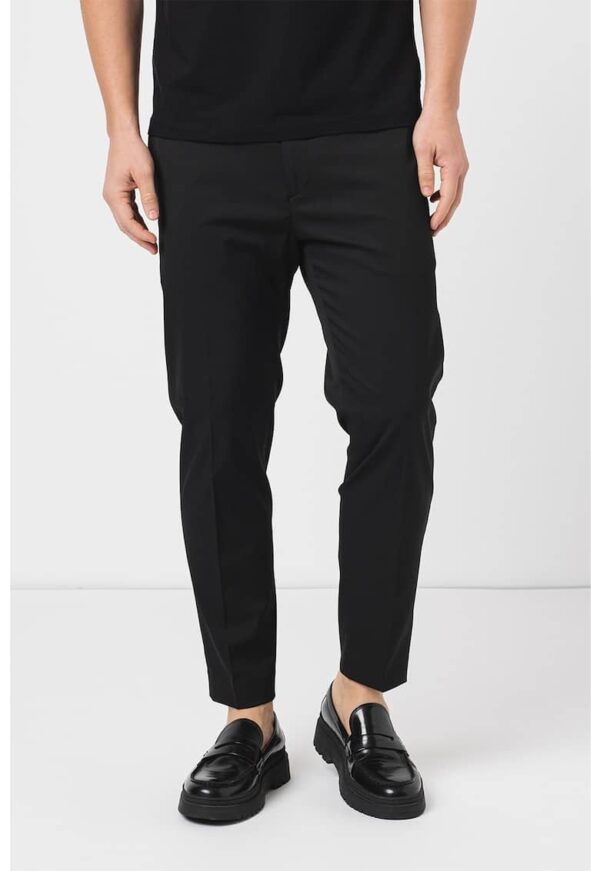Pantaloni slim fit din amestec de lana
