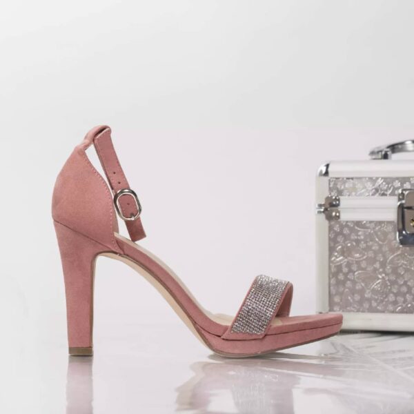 Sandale cu toc Consuela ROZ PIELE INTOARSA