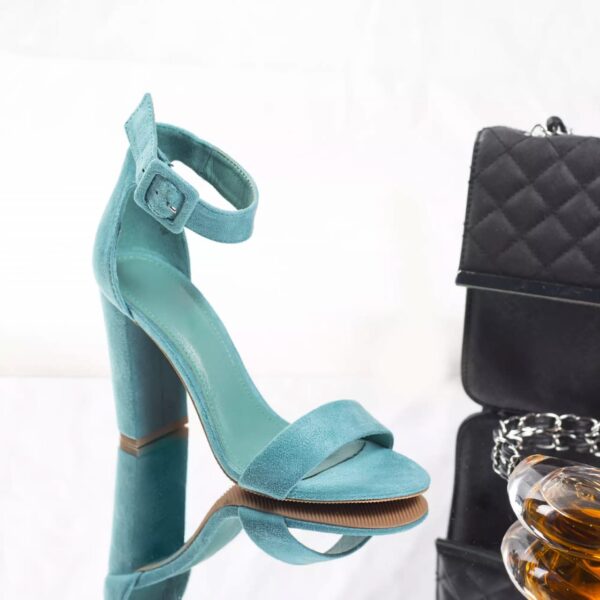 SANDALE CU TOC GORDY PIELE ECOLOGICA VERDE