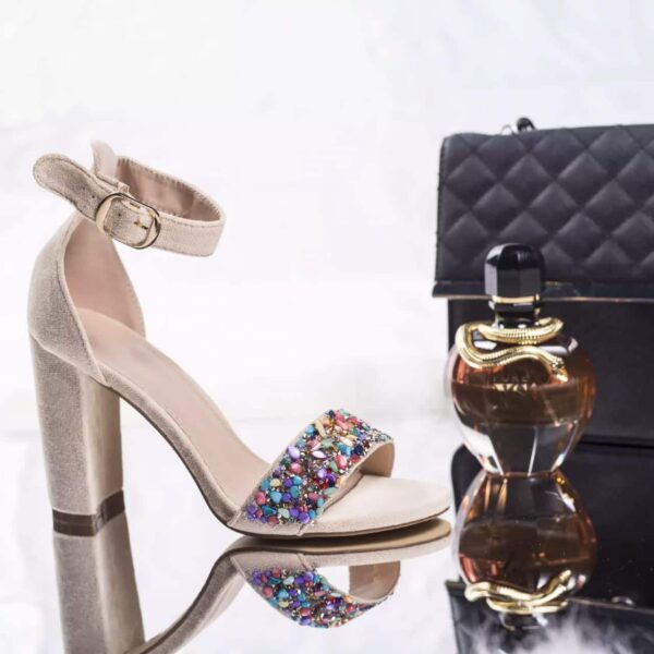 SANDALE CU TOC JULY PIELE ECOLOGICA INTOARSA BEJ