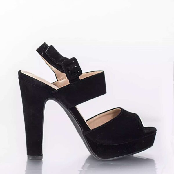 Sandale cu toc Parker NEGRU PIELE INTOARSA