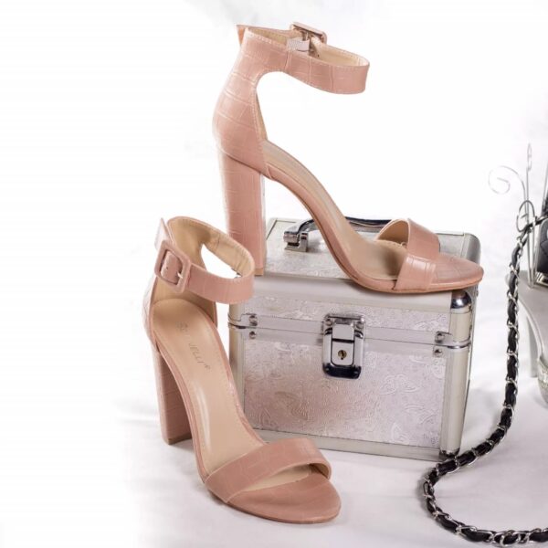 SANDALE CU TOC SMARA PIELE ECOLOGICA LACUITA ROZ