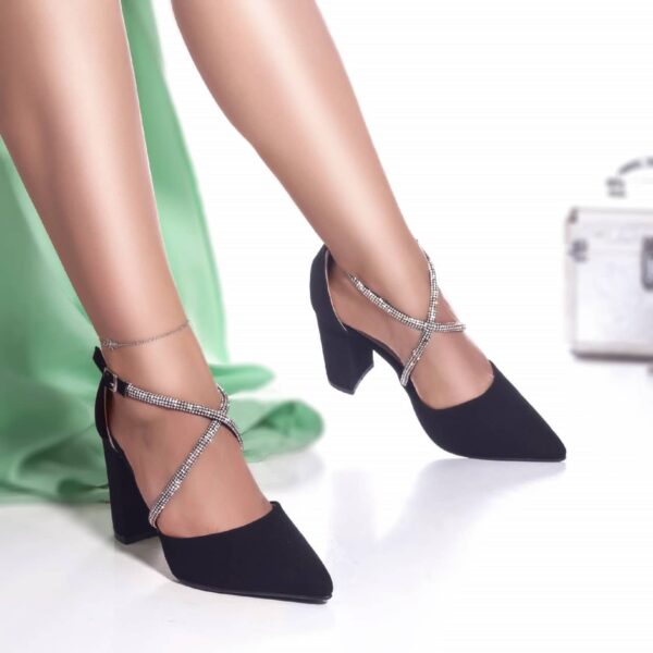 STILETTO Cirene SATEN NEGRU