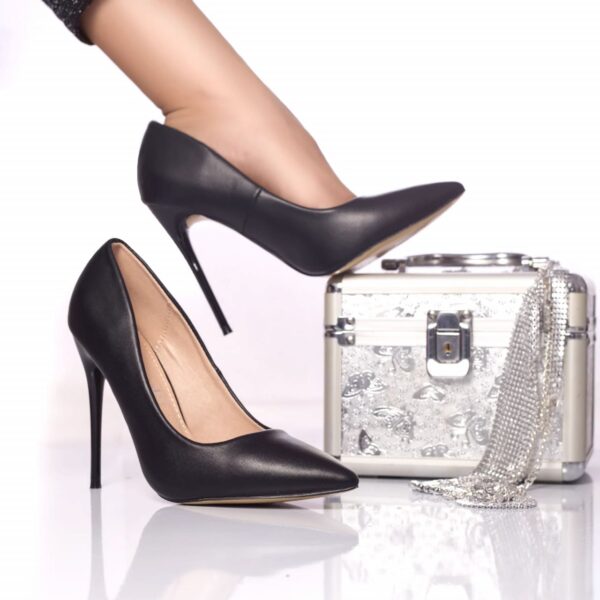 STILETTO Marina PIELE ECOLOGICA NEGRU
