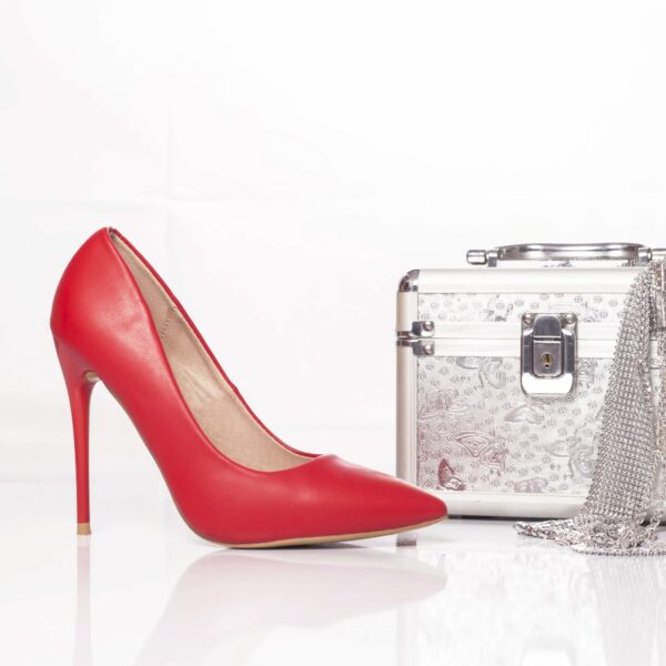 STILETTO Marina PIELE ECOLOGICA ROSU