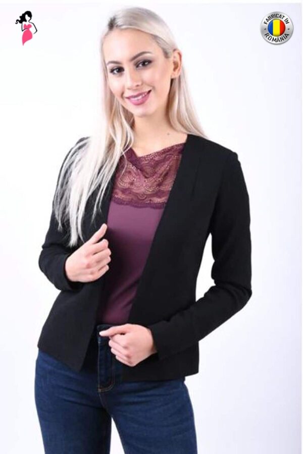 Sacou negru dama scurt