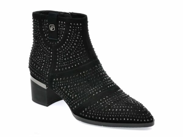 Botine EPICA negre, JI00003, din piele intoarsa