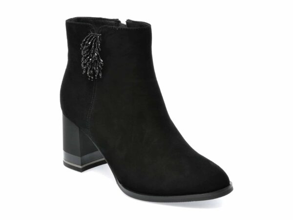 Botine EPICA negre, JI00055, din piele intoarsa