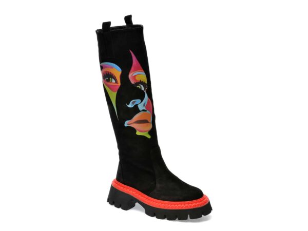 Cizme GRYXX negre, 291GM669, din piele intoarsa