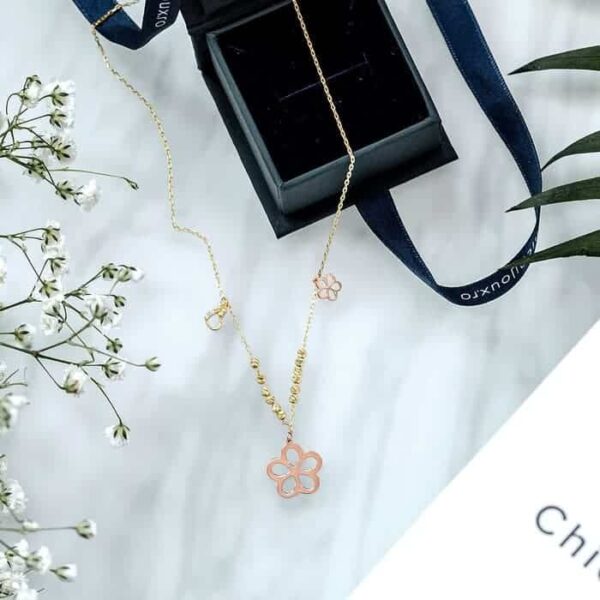 Colier colectia Fairyland – Blooming love – Argint 925 placat cu Aur Galben si Roz 18K