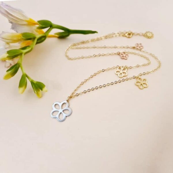 Colier colectia Fairyland – Flower power – Argint 925 placat cu Aur Galben si Roz 18K