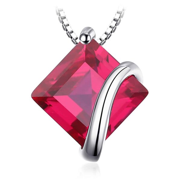Colier de argint Square Ruby