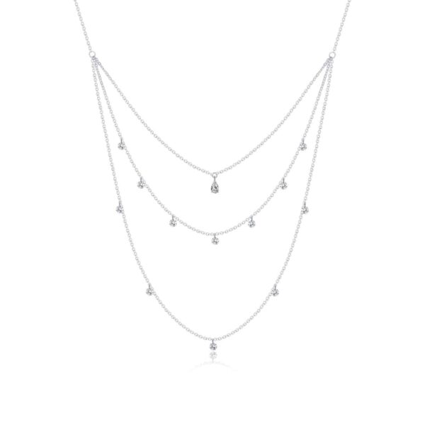 Colier din argint Crystal Chain Trio