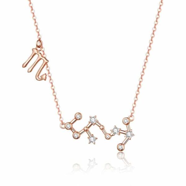Colier din argint cu Constelatia Scorpion rose gold