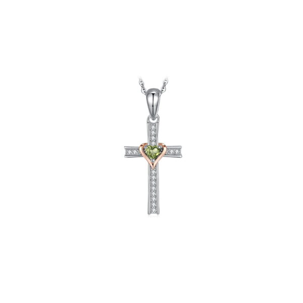 Colier din argint Peridot Cross