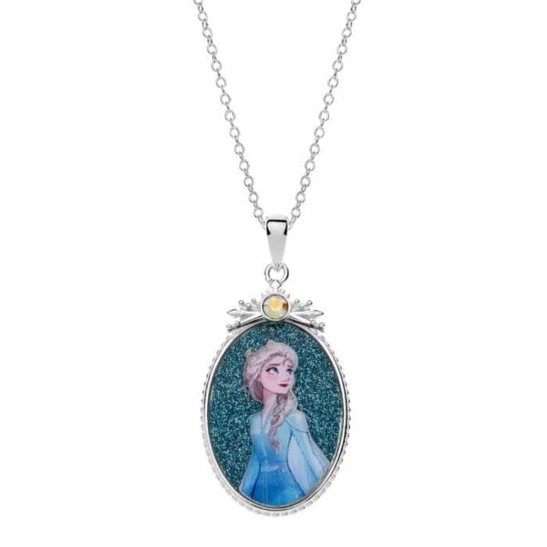 Colier Disney cu poza color Frozen Elsa princess – Argint 925 si Cristale