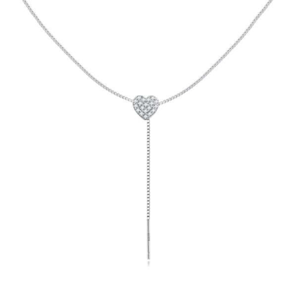 Colier reglabil din argint Simple Heart