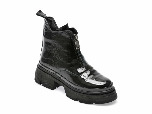 Ghete IMAGE negre, 2821007, din piele naturala lacuita