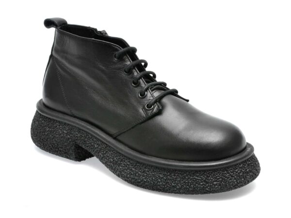 Ghete IMAGE negre, 35152, din piele naturala