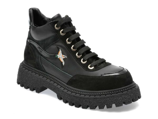 Ghete IMAGE negre, 621113, din piele naturala