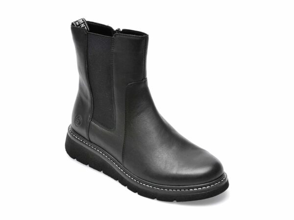 Ghete REMONTE negre, D3970, din piele naturala