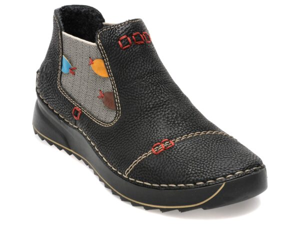 Ghete RIEKER negre, 51592, din piele ecologica