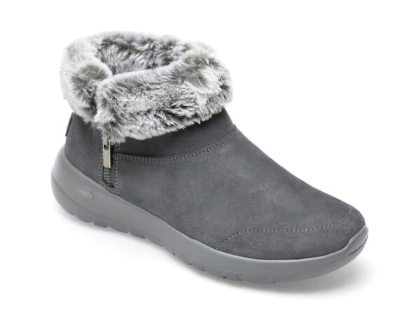 Ghete SKECHERS gri, ON-THE-GO JOY , din piele intoarsa