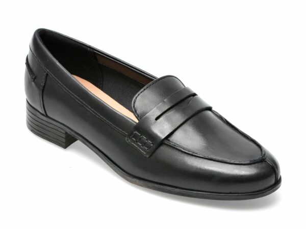 Mocasini CLARKS negri, HAMBLE LOAFER 01-N, din piele naturala