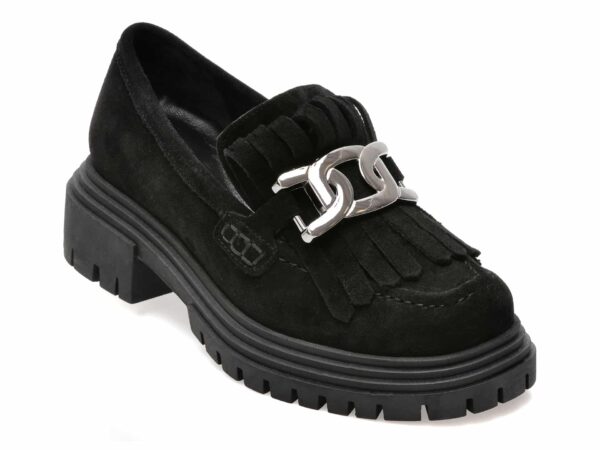 Mocasini EPICA negri, 6690, din piele intoarsa