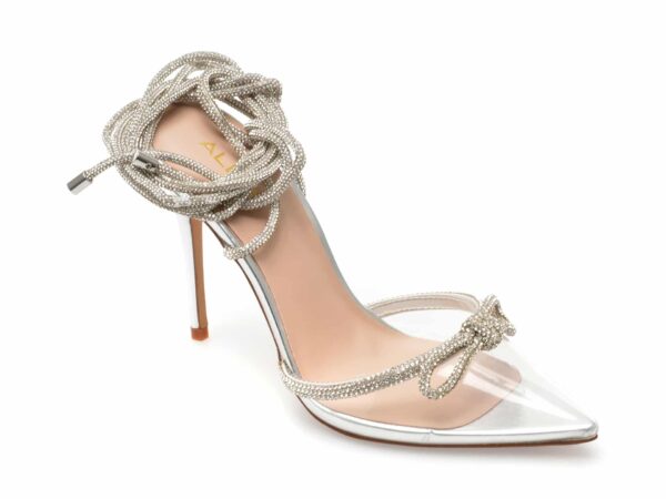 Pantofi ALDO argintii, HALALIA040, din pvc