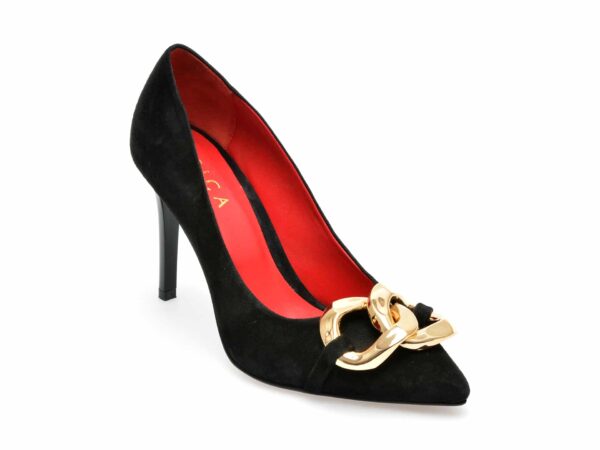 Pantofi EPICA negri, 144, din piele intoarsa