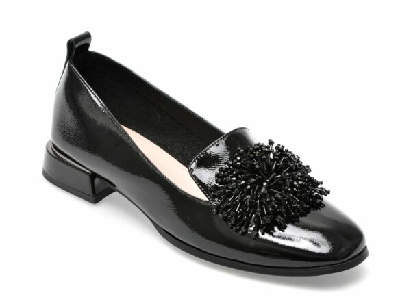 Pantofi EPICA negri, J720001, din piele naturala lacuita