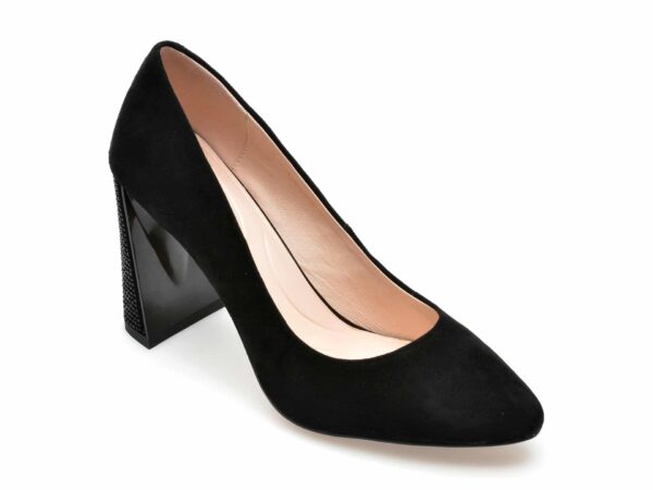 Pantofi EPICA negri, K320020, din piele intoarsa