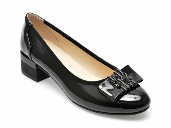 Pantofi EPICA negri, V687LG1, din piele naturala lacuita