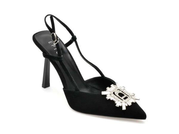 Pantofi EPICA negri, Z1953, din piele intoarsa