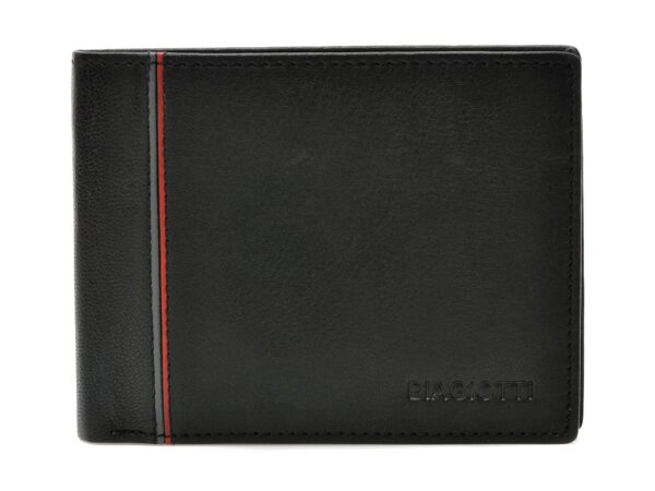 Portofel BIAGIOTTI negru, 21S761, din piele naturala