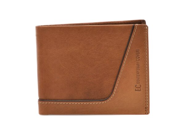 Portofel CONTEMPORARY COVERI maro, VEGTUT, din piele naturala