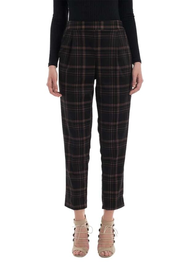 Pantaloni conici in carouri Margot