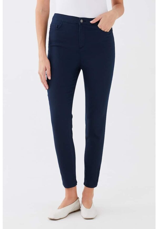 Pantaloni slim fit cu talie inalta