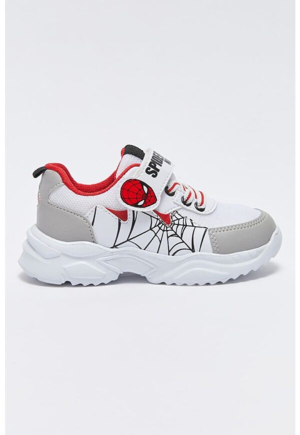 Pantofi sport cu imprimeu cu Spiderman si inchidere velcro