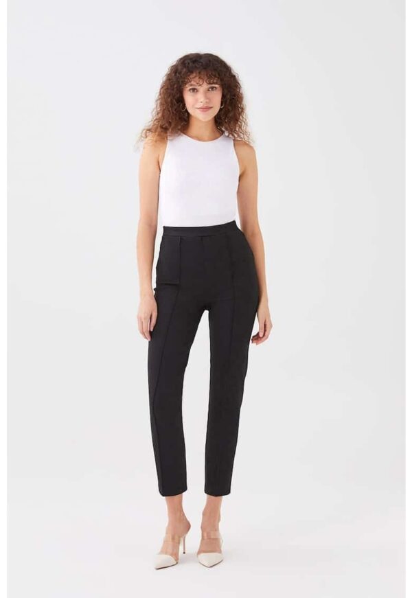 Pantaloni slim fit cu talie inalta