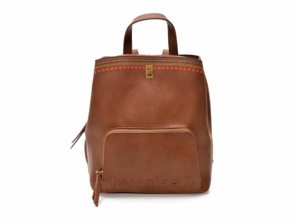 Rucsac DESIGUAL maro, WAKP32, din piele ecologica