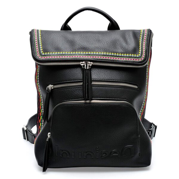 Rucsac DESIGUAL negru, SAKP33, din piele ecologica