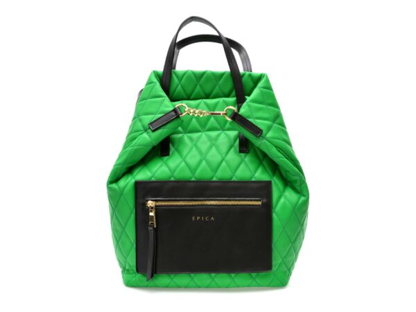 Rucsac EPICA verde, ELENA, din piele naturala