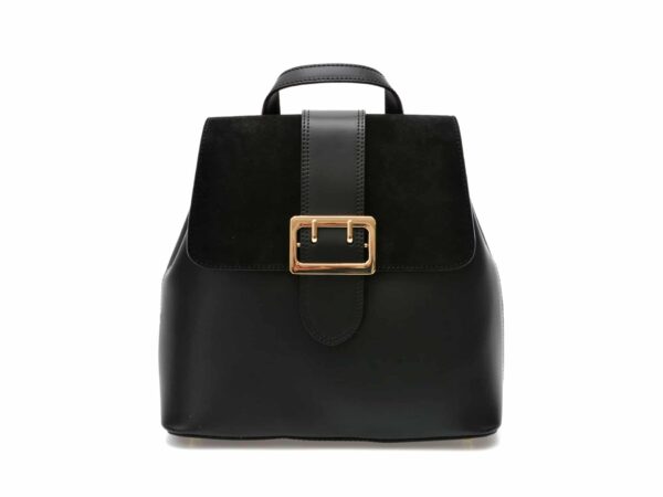 Rucsac FLAVIA PASSINI negru, AA512, din piele naturala