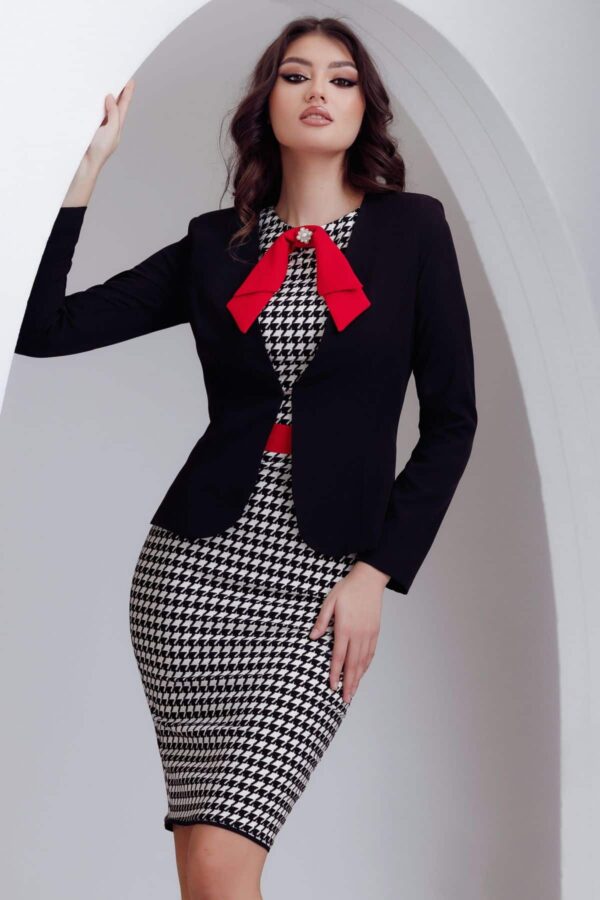 Sacou Fofy office dama elegant negru cambrat